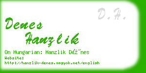 denes hanzlik business card